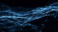 A Stunning Visualization of Interconnected Blue Lines and Dots Representing a Network or Data Flow in a Dark Environment Royalty Free Stock Photo