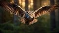 Stunning Vray Owl Flying Through Forest - 8k Resolution