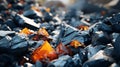 Stunning Vray Tracing: Orange And Black Glass Rocks With Lens Flare