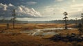 Arctic Virginia Beach: A Stunning Wet Landscape With Birds In Playstation 5 Style