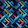 Colorful Geometric Background With Abstract Weavings And Layered Complexity Royalty Free Stock Photo