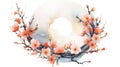 Stunning Watercolor Apricot Blossom from Armenia . Royalty Free Stock Photo