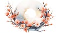 Stunning Watercolor Apricot Blossom from Armenia. Royalty Free Stock Photo
