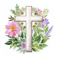 Floral Cross of Peace Royalty Free Stock Photo