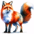 Stunning Watercolor Red Fox in Loose Style