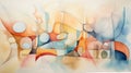 Surreal Watercolor Painting: Abstract Composition With Muted Colors