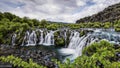 Stunning waterfall in iceland. Travel and adventure concept