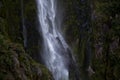 Stunning waterfall in Milford Sounds in New Zealand Royalty Free Stock Photo