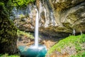 Stunning waterfall in Switzerland near Klausenpass, Canton Glarus, Switzerland, Europe Royalty Free Stock Photo