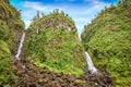 Stunning waterfalls in Dominica, Trafalgar falls, Caribbean