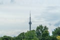 Waterfront view of Toronto City Skyscrapers along with CN Tower and Rogers Centre, Scarborough districts in summer, a view from To Royalty Free Stock Photo