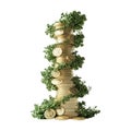 Stunning Wedding Cake Design A Tower of Elegance with Greenery On Transparent Background Royalty Free Stock Photo