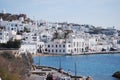 The stunning white buildings of Mykonos, Greece