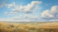 Expansive Midwest Grassland: A Painting In The Style Of Andrew Wyeth