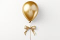 Stunning white and gold balloon with shimmering metallic accents on a pure white background