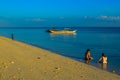 A stunning white sandy beach of Bantayan Island, Cebu, Philippines Royalty Free Stock Photo