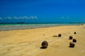 A stunning white sandy beach of Bantayan Island, Cebu, Philippines Royalty Free Stock Photo