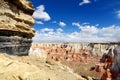 Stunning white striped sandstone hoodoos in Coal Mine Canyon near Tuba city, Arizona Royalty Free Stock Photo