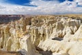 Stunning white striped sandstone hoodoos in Coal Mine Canyon near Tuba city, Arizona Royalty Free Stock Photo