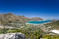 Stunning wide angle panoramic view of Hout Bay near Cape Town, South Africa Royalty Free Stock Photo