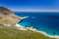 Stunning wide angle panoramic view of Sandy Bay Beach near Llandudno and Hout Bay Royalty Free Stock Photo