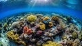 Colorful Coral Reef with Tropical Fish Royalty Free Stock Photo