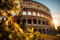 Golden Glow: Majestic Colosseum in Warm Evening Light