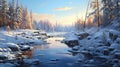 Hyper-realistic Winter Landscape Painting Inspired By Quebec Province