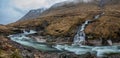 Stunning Winter landscape image of River Etive and Skyfall Etive Waterfalls in Scottish Highlands Royalty Free Stock Photo