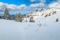 Stunning winter landscape with snowy mountains, Ciucas, Transylvania, Romania Royalty Free Stock Photo