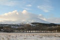 A winter landscape view of the dramatic mountains at Kinloch Rannoch, Perthshire, Scotland, UK. Royalty Free Stock Photo