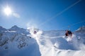 Stunning winter panorama in Tonale ski resort. View of Italian Alps from Adamelo Glacier, Italia, Europe