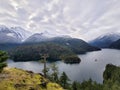 Stunning winter scene of Diablo Lake in North Cascades National Park. Royalty Free Stock Photo