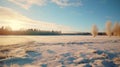 Snowcovered Winter Landscape In Rural Finland - Scenic Stock Photo Royalty Free Stock Photo