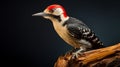Stunning Woodpecker Portrait On Black Background - Flora Borsi Inspired