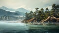 Hyper-realistic Terragen: Calm Waters And Mountainous Vistas