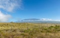 Stunning XXL panorama view of Mauna Kea volcano 4205 metres elevation seen from Highway 190 near the town of Waimea on the Big I