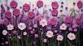Stunning Yarrow Art: Charles Rennie Mackintosh Style Impasto Flower Painting Royalty Free Stock Photo