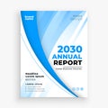 stunning yearly report blue template for company catalog design