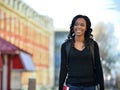 Stunning young African American female student on campus