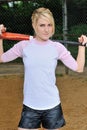 Stunning young blonde female softball player