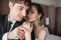 stunning and young bride with brunette Royalty Free Stock Photo