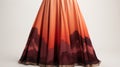 Stunning Zbrush-style Orange Mountain Design Maxi Dress