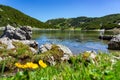 Stunning zireiner see lake in tyrol alm mountains Austria Royalty Free Stock Photo