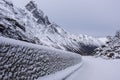 Stunningly beautiful winter view of Norwegian road