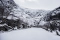 stunningly beautiful winter view of Norwegian road