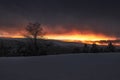 Stunningly beautiful winter view of the Norwegian sunset