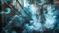 A stunningly ethereal apparition in a haunted house Royalty Free Stock Photo