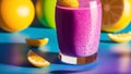 A Stunningly Panoramic Shot Of A Purple Smoothie With Oranges AI Generative