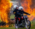 Stunt Motorbike Fire Jump Royalty Free Stock Photo
